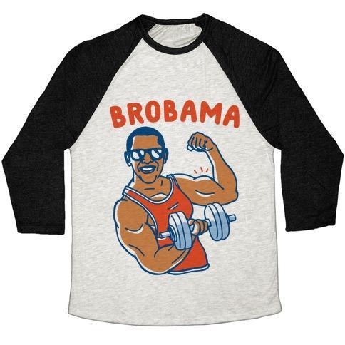Virgin Teez  Baseball Tee Unisex Tri-Blend Baseball Tee / small / Oatmeal / Black BROBAMA UNISEX TRI-BLEND BASEBALL TEE