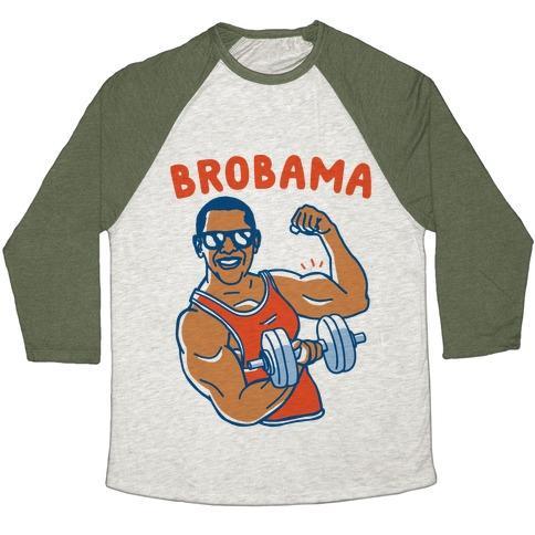 Virgin Teez  Baseball Tee Unisex Tri-Blend Baseball Tee / small / Oatmeal / Moss BROBAMA UNISEX TRI-BLEND BASEBALL TEE