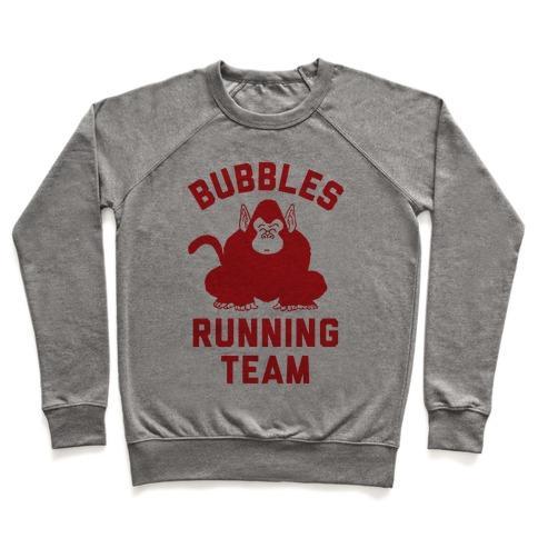 Virgin Teez  Pullover Crewneck Sweatshirt / x-small / Heathered Gray BUBBLES RUNNING TEAM CREWNECK SWEATSHIRT