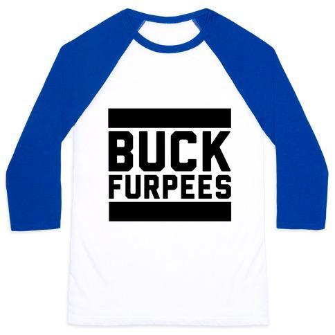 Virgin Teez  Baseball Tee Unisex Classic Baseball Tee / x-small / White/Blue BUCK FURPEES UNISEX CLASSIC BASEBALL TEE