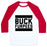 Virgin Teez  Baseball Tee Unisex Classic Baseball Tee / x-small / White/Red BUCK FURPEES UNISEX CLASSIC BASEBALL TEE