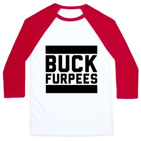 Virgin Teez  Baseball Tee Unisex Classic Baseball Tee / x-small / White/Red BUCK FURPEES UNISEX CLASSIC BASEBALL TEE
