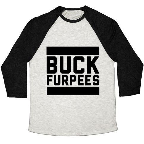 Virgin Teez  Baseball Tee Unisex Tri-Blend Baseball Tee / small / Oatmeal / Black BUCK FURPEES UNISEX TRI-BLEND BASEBALL TEE
