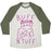 Virgin Teez  Baseball Tee Unisex Tri-Blend Baseball Tee / small / Oatmeal / Moss BUFF 'N TUFF CAT UNISEX TRI-BLEND BASEBALL TEE