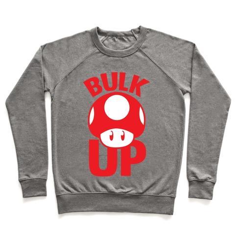 Virgin Teez  Pullover Crewneck Sweatshirt / x-small / Heathered Gray BULK UP CREWNECK SWEATSHIRT