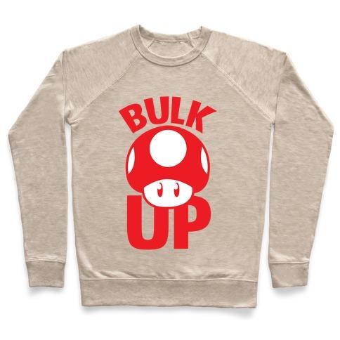 Virgin Teez  Pullover Crewneck Sweatshirt / x-small / Heathered Oatmeal BULK UP CREWNECK SWEATSHIRT