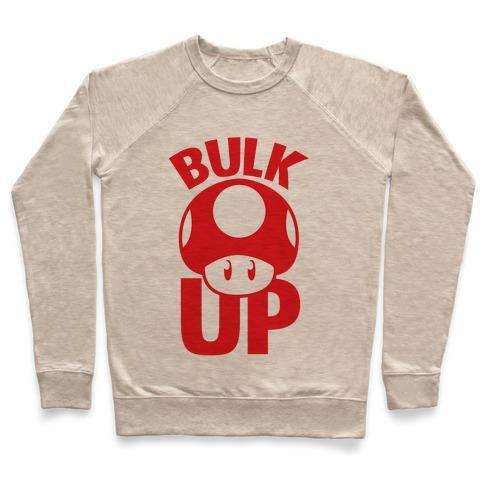 Virgin Teez  Pullover Crewneck Sweatshirt / x-small / Heathered Oatmeal BULK UP CREWNECK SWEATSHIRT