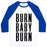 Virgin Teez  Baseball Tee Unisex Classic Baseball Tee / x-small / White/Blue BURN BABY BURN UNISEX CLASSIC BASEBALL TEE