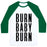 Virgin Teez  Baseball Tee Unisex Classic Baseball Tee / x-small / White/Dark Green BURN BABY BURN UNISEX CLASSIC BASEBALL TEE