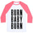 Virgin Teez  Baseball Tee Unisex Classic Baseball Tee / x-small / White/Neon Pink BURN BABY BURN UNISEX CLASSIC BASEBALL TEE