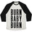 Virgin Teez  Baseball Tee Unisex Tri-Blend Baseball Tee / small / Oatmeal / Black BURN BABY BURN UNISEX TRI-BLEND BASEBALL TEE