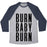 Virgin Teez  Baseball Tee Unisex Tri-Blend Baseball Tee / small / Athletic Gray / Navy BURN BABY BURN UNISEX TRI-BLEND BASEBALL TEE