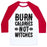 Virgin Teez  Baseball Tee Unisex Classic Baseball Tee / x-small / White/Red BURN CALORIES NOT WITCHES UNISEX CLASSIC BASEBALL TEE