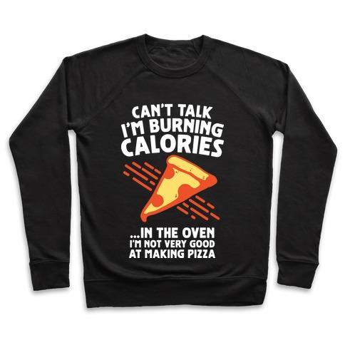 Virgin Teez  Pullover Crewneck Sweatshirt / x-small / Black BURNING CALORIES CREWNECK SWEATSHIRT