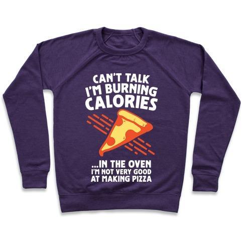 Virgin Teez  Pullover Crewneck Sweatshirt / x-small / Purple BURNING CALORIES CREWNECK SWEATSHIRT