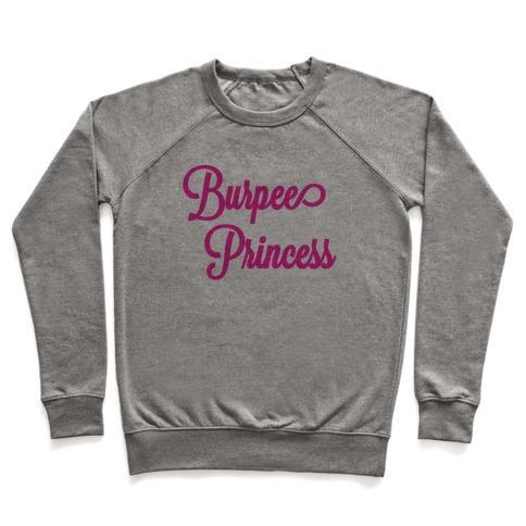 Virgin Teez  Pullover Crewneck Sweatshirt / x-small / Heathered Gray BURPEE PRINCESS CREWNECK SWEATSHIRT