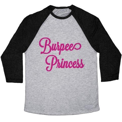 Virgin Teez  Baseball Tee Unisex Tri-Blend Baseball Tee / small / Athletic Gray / Black BURPEE PRINCESS UNISEX TRI-BLEND BASEBALL TEE