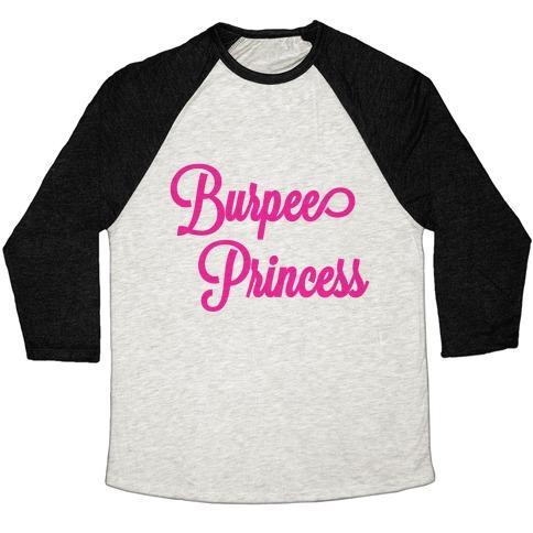 Virgin Teez  Baseball Tee Unisex Tri-Blend Baseball Tee / small / Oatmeal / Black BURPEE PRINCESS UNISEX TRI-BLEND BASEBALL TEE
