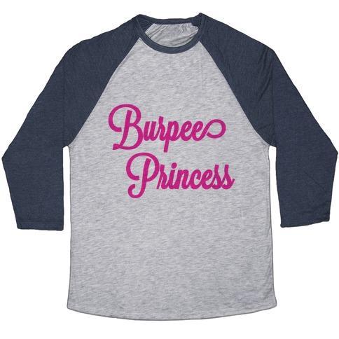 Virgin Teez  Baseball Tee Unisex Tri-Blend Baseball Tee / small / Athletic Gray / Navy BURPEE PRINCESS UNISEX TRI-BLEND BASEBALL TEE