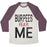 Virgin Teez  Baseball Tee Unisex Tri-Blend Baseball Tee / small / Oatmeal / Maroon BURPEES FEAR ME (TANK) UNISEX TRI-BLEND BASEBALL TEE