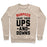 Virgin Teez  Pullover Crewneck Sweatshirt / x-small / Heathered Oatmeal BURPEES HAVE THEIR UPS AND DOWNS CREWNECK SWEATSHIRT