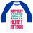 Virgin Teez  Baseball Tee Unisex Classic Baseball Tee / x-small / White/Blue BURPEES HEART ATTACK UNISEX CLASSIC BASEBALL TEE