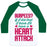 Virgin Teez  Baseball Tee Unisex Classic Baseball Tee / x-small / White/Dark Green BURPEES HEART ATTACK UNISEX CLASSIC BASEBALL TEE