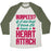 Virgin Teez  Baseball Tee Unisex Tri-Blend Baseball Tee / small / Oatmeal / Moss BURPEES HEART ATTACK UNISEX TRI-BLEND BASEBALL TEE