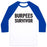 Virgin Teez  Baseball Tee Unisex Classic Baseball Tee / x-small / White/Blue BURPEES SURVIVOR UNISEX CLASSIC BASEBALL TEE