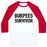 Virgin Teez  Baseball Tee Unisex Classic Baseball Tee / x-small / White/Red BURPEES SURVIVOR UNISEX CLASSIC BASEBALL TEE