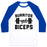 Virgin Teez  Baseball Tee Unisex Classic Baseball Tee / x-small / White/Blue BURRITOS AND BICEPS UNISEX CLASSIC BASEBALL TEE