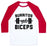 Virgin Teez  Baseball Tee Unisex Classic Baseball Tee / x-small / White/Red BURRITOS AND BICEPS UNISEX CLASSIC BASEBALL TEE