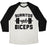 Virgin Teez  Baseball Tee Unisex Tri-Blend Baseball Tee / small / Oatmeal / Black BURRITOS AND BICEPS UNISEX TRI-BLEND BASEBALL TEE