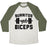 Virgin Teez  Baseball Tee Unisex Tri-Blend Baseball Tee / small / Oatmeal / Moss BURRITOS AND BICEPS UNISEX TRI-BLEND BASEBALL TEE