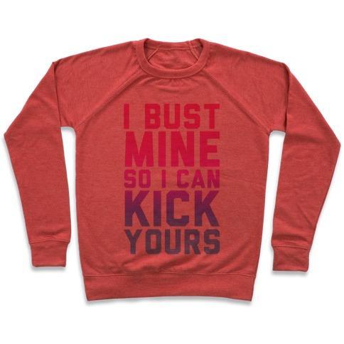 Virgin Teez  Pullover Crewneck Sweatshirt / x-small / Heathered Red BUST MINE CREWNECK SWEATSHIRT