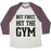 Virgin Teez  Baseball Tee Unisex Tri-Blend Baseball Tee / small / Oatmeal / Maroon BUT FIRST, HIT THE GYM UNISEX TRI-BLEND BASEBALL TEE