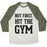 Virgin Teez  Baseball Tee Unisex Tri-Blend Baseball Tee / small / Oatmeal / Moss BUT FIRST, HIT THE GYM UNISEX TRI-BLEND BASEBALL TEE