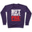 Virgin Teez  Pullover Crewneck Sweatshirt / x-small / Purple BUT FIRST PRE-WORKOUT WHITE PRINT CREWNECK SWEATSHIRT