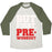 Virgin Teez  Baseball Tee Unisex Tri-Blend Baseball Tee / small / Oatmeal / Moss BUT FIRST PRE-WORKOUT WHITE PRINT UNISEX TRI-BLEND BASEBALL TEE