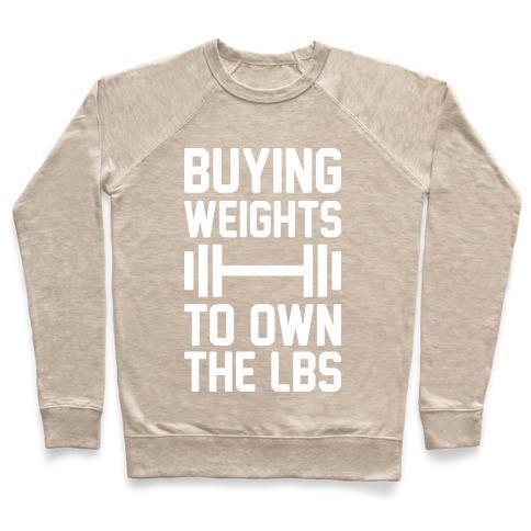 Virgin Teez  Pullover Crewneck Sweatshirt / x-small / Heathered Oatmeal BUYING WEIGHTS TO OWN THE LBS CREWNECK SWEATSHIRT