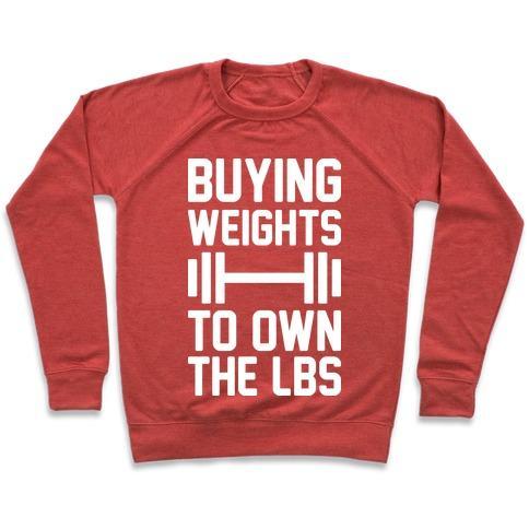 Virgin Teez  Pullover Crewneck Sweatshirt / x-small / Heathered Red BUYING WEIGHTS TO OWN THE LBS CREWNECK SWEATSHIRT
