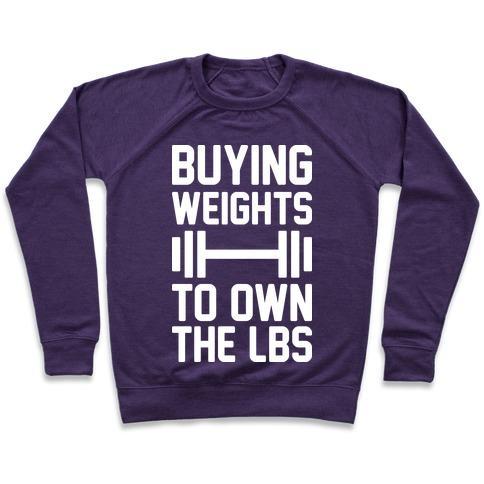 Virgin Teez  Pullover Crewneck Sweatshirt / x-small / Purple BUYING WEIGHTS TO OWN THE LBS CREWNECK SWEATSHIRT