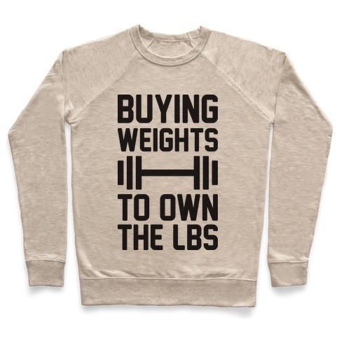Virgin Teez  Pullover Crewneck Sweatshirt / x-small / Heathered Oatmeal BUYING WEIGHTS TO OWN THE LBS CREWNECK SWEATSHIRT