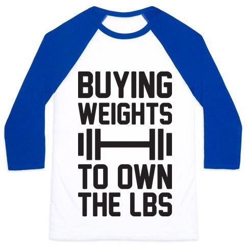 Virgin Teez  Baseball Tee Unisex Classic Baseball Tee / x-small / White/Blue BUYING WEIGHTS TO OWN THE LBS UNISEX CLASSIC BASEBALL TEE