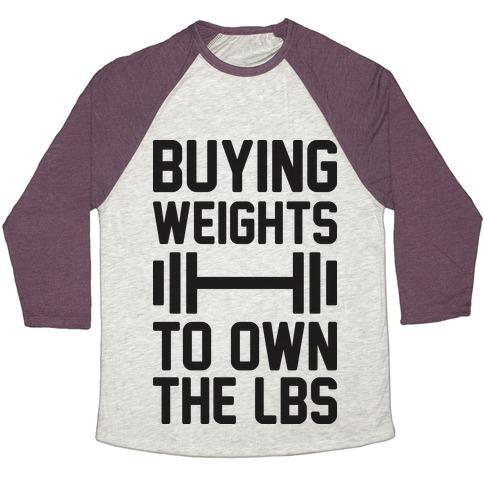 Virgin Teez  Baseball Tee Unisex Tri-Blend Baseball Tee / small / Oatmeal / Maroon BUYING WEIGHTS TO OWN THE LBS UNISEX TRI-BLEND BASEBALL TEE