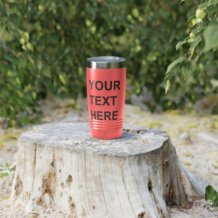 Custom Logo Tumbler, Team Logo Here Tumbler, Personalized Tumbler, Text on a Tumbler, Your Business Logo or Brand Logo Ringneck Tumbler, 20oz