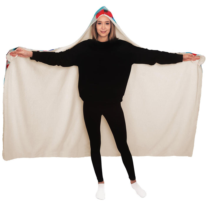 Abstract Pattren Hooded Blanket
