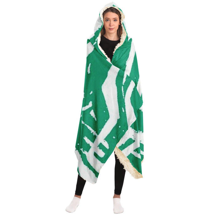 Graphic Pattern Hooded Blanket