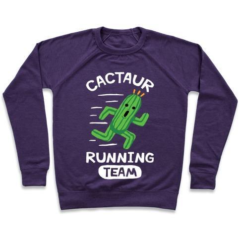 Virgin Teez  Pullover Crewneck Sweatshirt / x-small / Purple CACTAUR RUNNING TEAM CREWNECK SWEATSHIRT