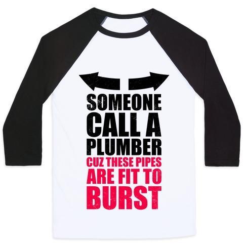 Virgin Teez  Baseball Tee Unisex Classic Baseball Tee / x-small / White/Black CALL A PLUMBER UNISEX CLASSIC BASEBALL TEE